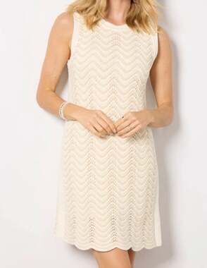 Evereve Charlie Zig-Zag Pointelle Knit Sleeveless Mini Dress